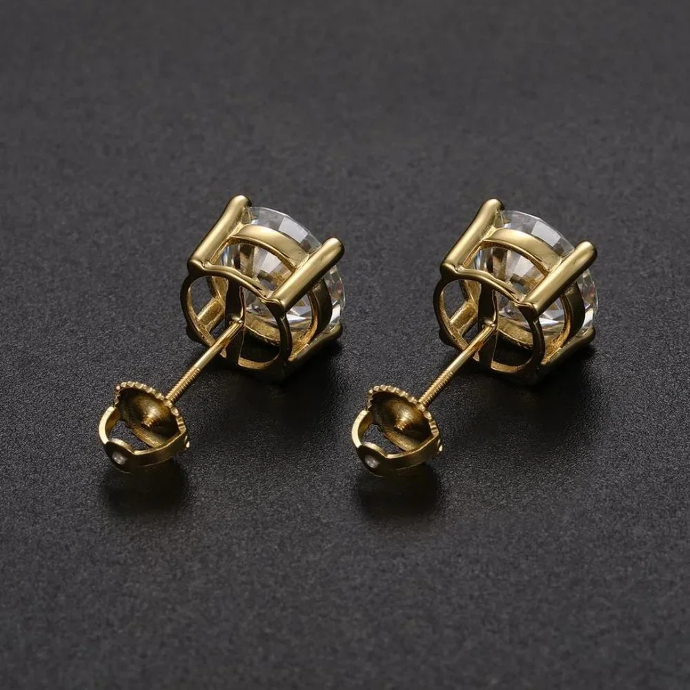 Certified 6ct. t.w. Moissanite Diamond Round Stud Earrings NEW - Picture 4 of 10